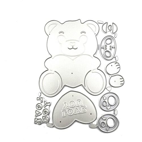 Cutting dies die Love bear metal printing craft paper relief DIY embossed Easter New Year Valentines Day