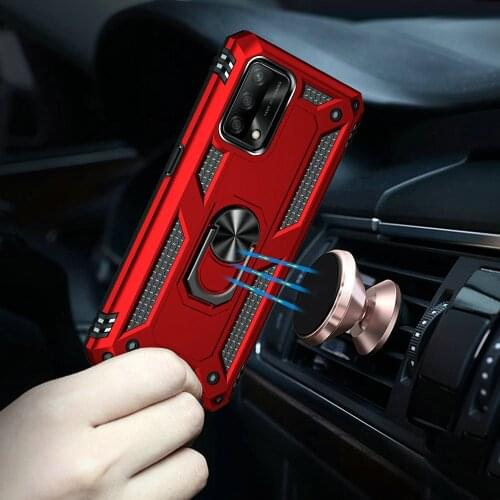 Shockproof Case Metal Ring Back Panel for OPPO A94 2021 Bumper Case Magnet Funda OPPO A74 A54 A53S A15 A 94 54 74 52 72 53 Cover