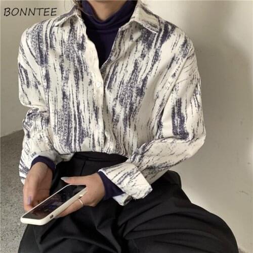 Shirts Women Spring Retro Straight Long Sleeve teens Feminino All-match Vintage Harajuku Simple Clothes Mujer 2021 New Chic Tops