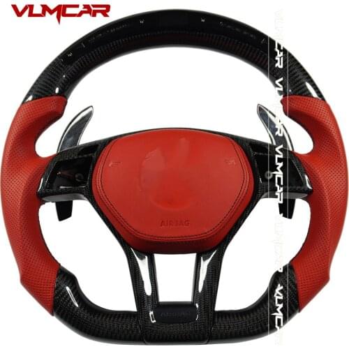 Custom Carbon Fiber Steering Wheel For Benz AMG C CLASS W204 C63 W212 W218 W207 W172 SLK