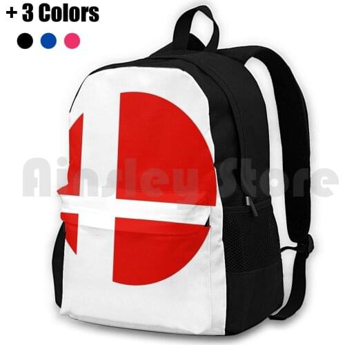 Super Smash Bros Red Logo Outdoor Hiking Backpack Riding Climbing Sports Bag Smash Bros Logo Smash Bros Personnages Smash Bros