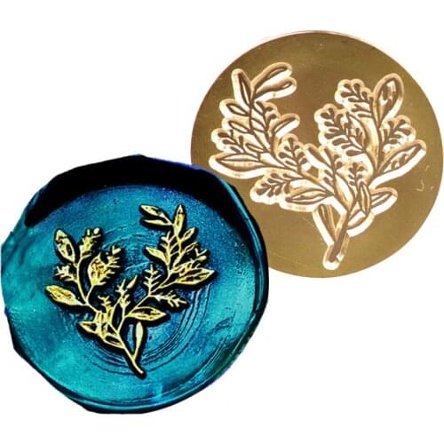 WYSE Sellos Leaf Wax Seal Stamp Envelope Alphabet Stamps for Boy Girl Wedding Invitation Copper Head Wood Handle