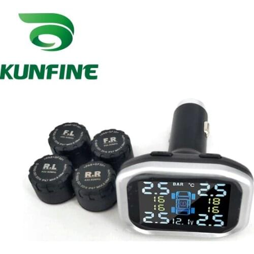 Smart Car TPMS Tire Pressure Monitoring System cigarette lighter Digital LCD Display Auto Security Alarm Systems Tyre Pressure