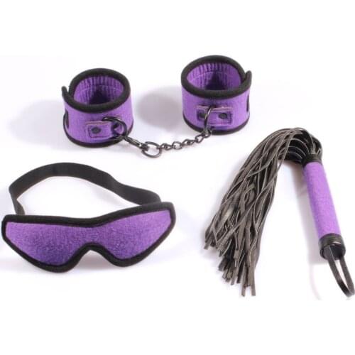 Smspade Bondage Restraints Kit Handcuffs whip & Blindfold Erotic Adult Sex Toys for couple Bdsm cosplay