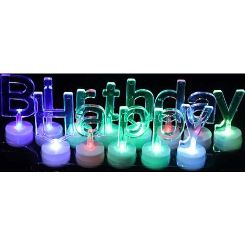 Led Colorful Glowing Happy Birthday Candle with Light Effect Glow In Dark For Kids Birthday Party Decoration Home Party