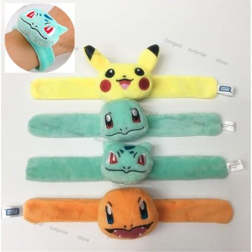 TAKARA TOMY Pokemon Anime Character Pikachu Creative Cute Mini Plush Bracelet Birthday Gift Childrens Toy Competition Prizes
