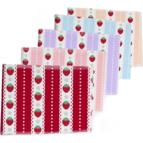 50*145CM Strawberry Fabric Fruit Printed Polyester Cotton Twill Fabric Patchwor Printed