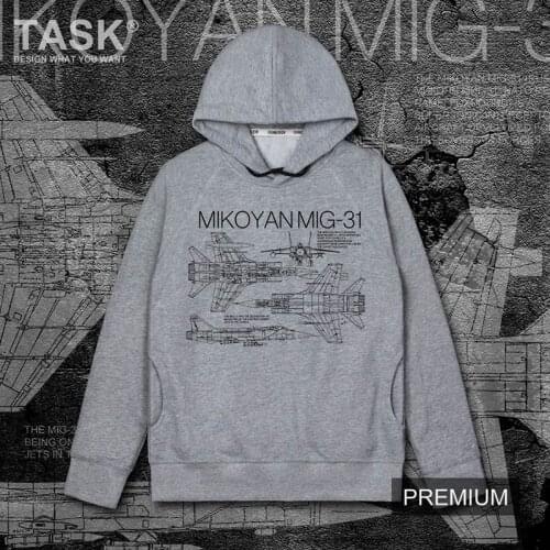Russia Mikoyan MiG31 Jet Fighter Air Force casual hoodie sweatshirt Men CCCP Hipster streetwear long sleeve hoodies fashion 01