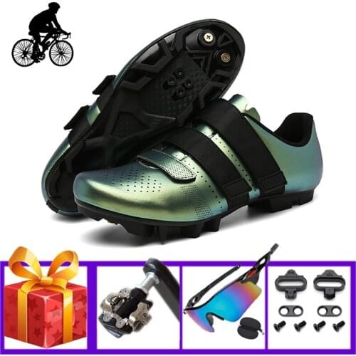 Cycling Shoes Add Mtb Pedals Non-slip Breathable Mountain Bike Footwear Self-locking Wear-resistant Outdoor Racing Flat Shoes