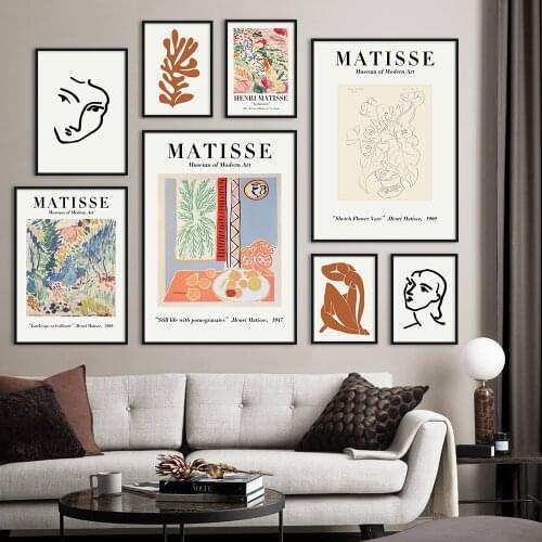 Vintage Henri Matisse Posters Prints Line Face Body Abstract Wall Art Canvas Wall Pictures For Living Room Home Decor