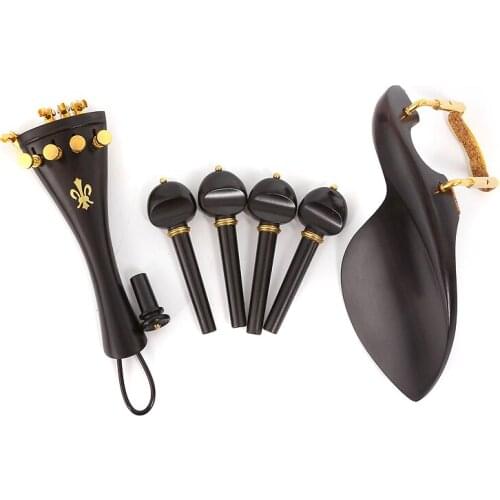 Yinfente Ebony 4/4 Violin parts/Accessories tailpiece peg endpin Chinrest