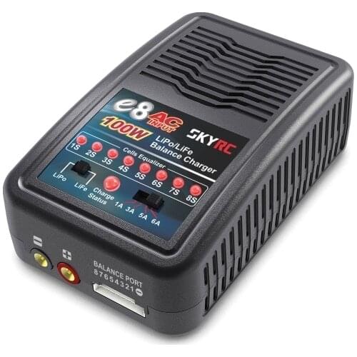 SKYRC E8 AC 2-8S LiPo/LiFe Balance Charger AC Input AC100-240V for RC