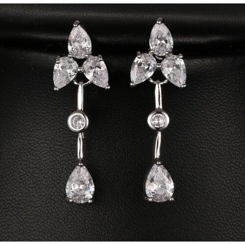 Bettyue Brand Fashion Charm Shinny AAA Cubic Zircon White Gold Color Jewelry Earrings For Woman Gothic Style Wedding Party Gift