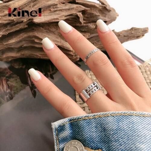 Kinel 1 Sets Ring Vintage 925 Sterling Silver Rings for Women Wedding Trendy Jewelry Party Accessories 6 7 8 Size