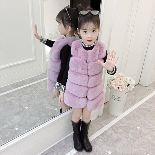 Korean Style Vest for Children Vest Big Yards for Girl In Autumn and Winter 3-10-Year-Old Fur Vest for Girl To Keep Out The Cold