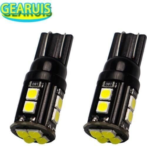 10pcs T10 1w led 12 smd 3030 led convext & flat 1W chips 80MA W5W 168 Car Interior Bulb Map Light Auto Side Sigal Lights 12V