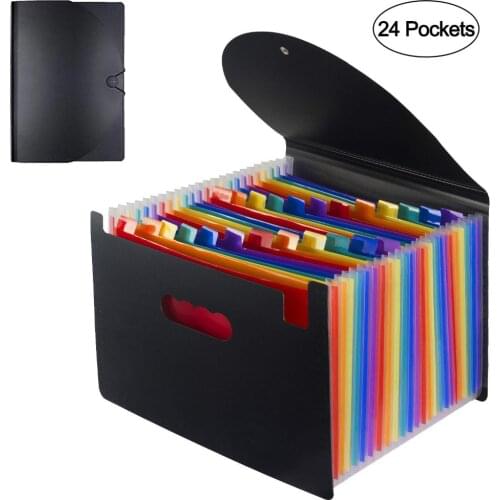 A4 Letter Size Expanding A4 for File Holder Office Supplies Plastic Rainbows Organizer Portable Documents Holder Desk Storage