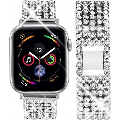 Diamond Bracelet for Apple Watch Band 40mm 42mm 44mm 38mm Stainless Steel Strap for Apple Watch Series 6 5 4 3 SE 2 1 Wristband