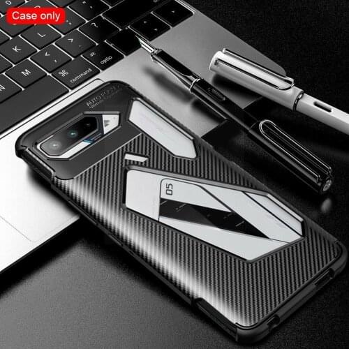 For Asus ROG Phone 5 Case Bumper Anti-knock Silicone Fiber For Asus inch Phone 5 Carbon 5 Case For Asus 6.78 ROG Phone Cove J9C7