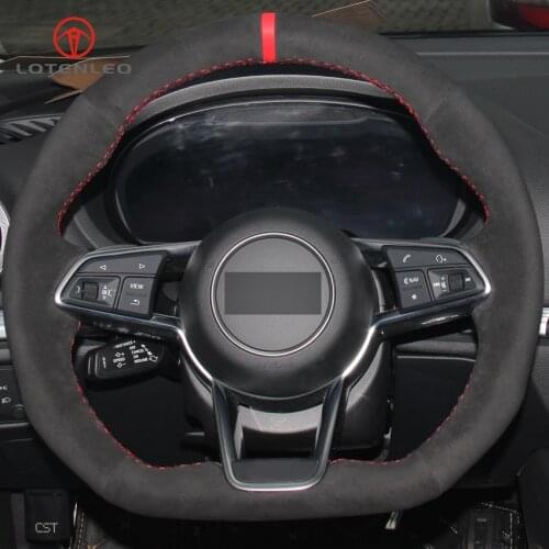 LQTENLEO Black Suede DIY Hand-stitched Car Steering Wheel Cover for Audi R8 2016-2018 TT 2016-2019 TTS 2016-2019 TT RS 2018-2019