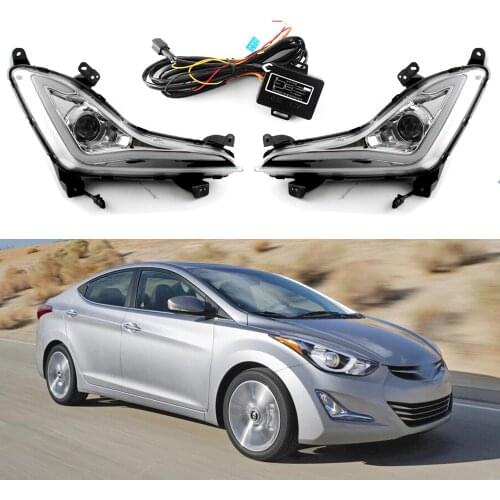 For Hyundai Elantra 2014 2015 LED DRL Daytime Running Light Driving Fog Lamp W/ Turn Signal