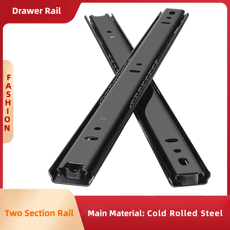 Stainless Steel Drawer Slides10" - 20" Close Drawer Track Rail Sliding Two-Section Cabinet Slides Furniture Hardware