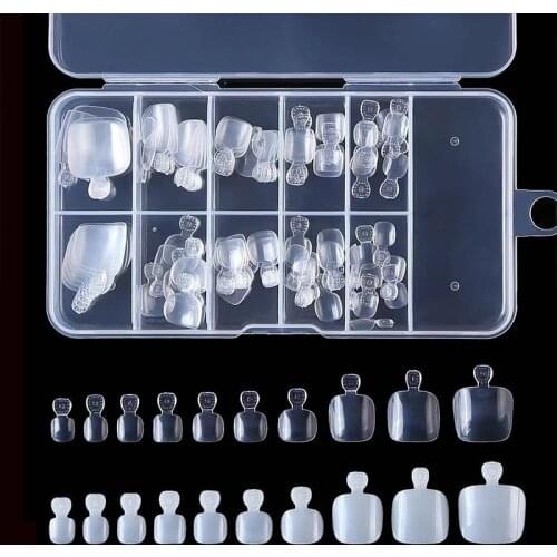 Artificial False Toe Nails Tips for Nail Art Decoration Foot Manicure Beauty Tools Natural/Clear/White Fake Nail