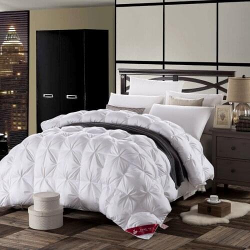 Queen king size goose down comforter bedding set thick warm duvet luxury quilt cotton home textile kids adult filler home decor