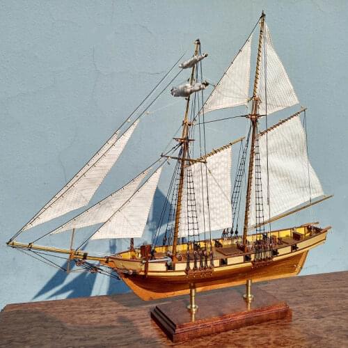 NIDALE Model Free shipping updated version Sacle 1/96 HARVEY 1847 Ship wood boat model kit all brass guns and mooring dogs