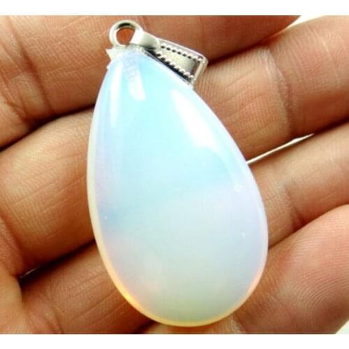 Natural stone Quartz crystal Turquoises aventurine tiger eye Opal Water droplets Pendant for diy Jewelry making necklace