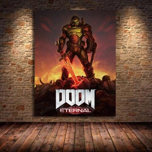 New The Game Posters DOOM Eternal Oil Canvas Painting Wall Art For Living Modern Kids Room Home Decoration Pictures Unframed