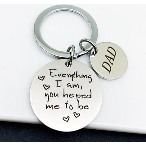 Oeinin Creative Keychain Man DAD Everything Iam Key Chain Bags Round Letter Color Key Ring Zinc Alloy Pendant Accessories Brelok