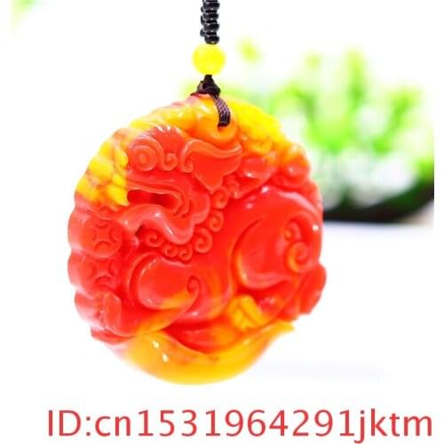 Green Jade Dragon Pendant Necklace Jadeite Women Natural Carved Jewelry Chinese Fashion Charm Amulet Gifts Men for