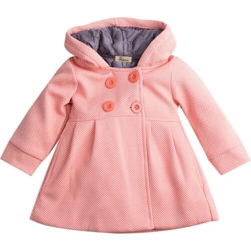 Toddler Baby Kids Baby Girl Coat Solid Hooded Winter Warm Outwear Long Sleeve Hooded Jacket Coats