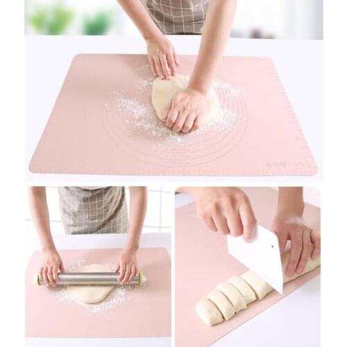 Food grade silicone non-slip non-stick powder dough mat high temperature resistant rolling pad with scale kneading pad 1pcs