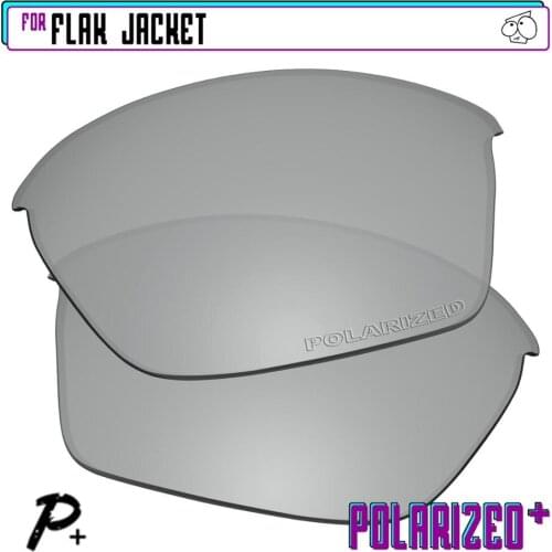 EZReplace Polarized Replacement Lenses for - Oakley Flak Jacket Sunglasses - Silver P Plus