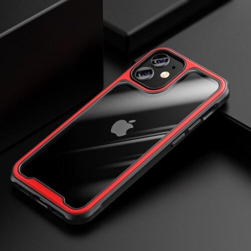 For iPhone 12 Case Armor for iPhone 12 Mini Case Silicone PC Mixed Shockproof Transparent Case for iPhone 12 Pro Max Case TPU+PC