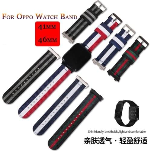 New Soft Nylon Loop Woven Strap for OPPO Smart Watch Wearable Wrist Band For Oppo watch 41mm 46mm Watchband Sport Loop Bracelet