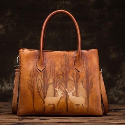 Luxury Handbags Genuine Leather Large Capacity Casual Tote Bag 2021 New Vintage Animal Prints Shoulder Crossbody Bags Sac A Main