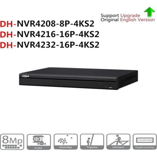 Dahua NVR4208-8P-4KS2 NVR4216-16P-4KS2 NVR4232-16P-4KS2 With PoE Port 4K Resolution H.265 For IP Camera Security System