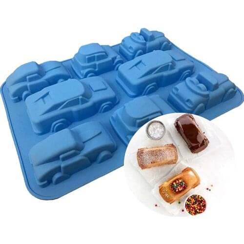 Silicone Cake Molds Fondant Mousse Cake Decoration Mould 3d Carton Car Soap Chocolate Molds Baking Dishes Pastry Bakeware Tools