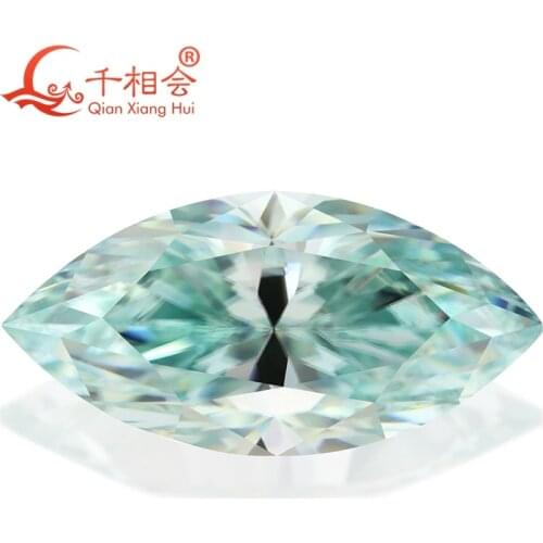 Light blue color marquise shape dia mond cut Sic material Moissanite loose stone