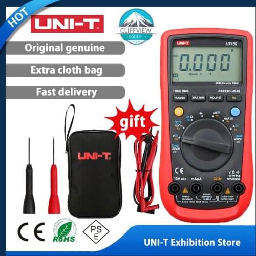 UNI-T UT109 Handheld Automotive Multipurpose Meters Auto Range Multimeters USB PC Connect Dwell Tach LCD Backlight