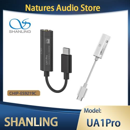 SHANLING UA1 PRO DAC Amplifier ES9219C DSD256 Hi-Res 32bit/384Khz USB-C Decoder/AMP Adapter With High-Purity Copper Cable