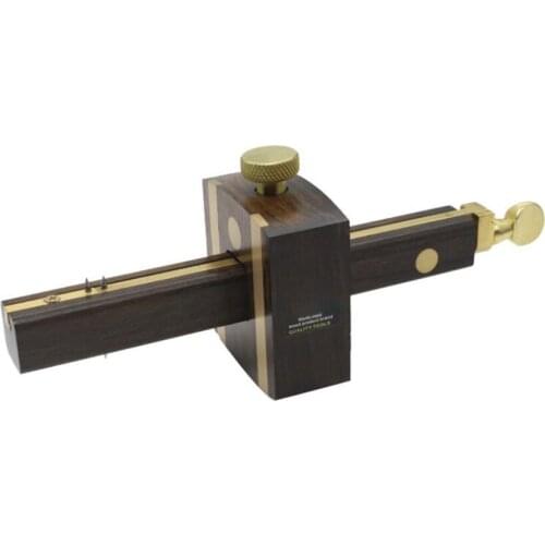 Mortise Gauge Woodworking Marking Gauge Ebony Mortise Square Gauge 8 Inches Sliding Mark Scraper Measuring Tool with Brass Screw