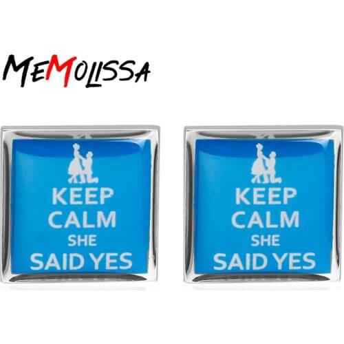 Memolissa Luxury Brand Keep Calm Wedding Cufflinks for Mens Womens Gift Brand Cuff links High Quality Abotoaduras Jewelry