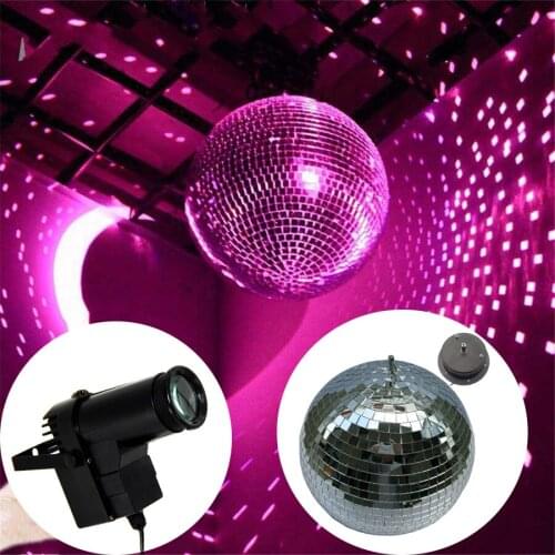 30CM Mirror Disco Ball Stage Light Rotating Sliver Glass Ball Wedding Christmas Party Decorations Stage Effect Light Reflection