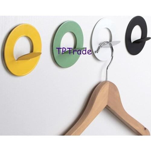 100pcs Strong Wall Hooks Hanger Creative Home Decoration Waterproof Round Hanger Candy Color Hanger Rack Accessories