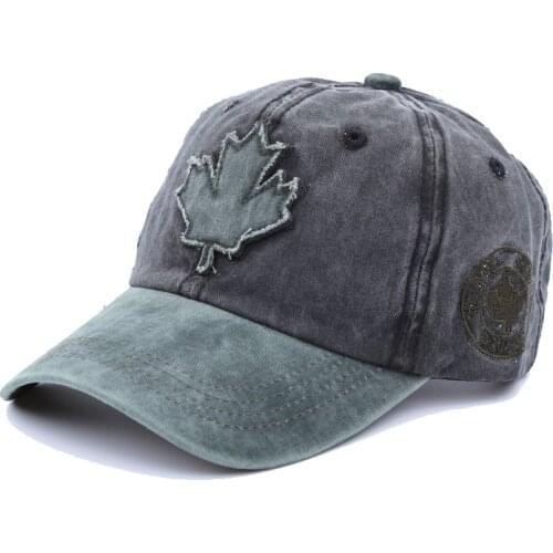 2020 Maple Leaf Patch Baseball Cap Wash Cotton Splicing Men Women Adjustable Snapback Bone Canada Hat Fashion Truck Cap