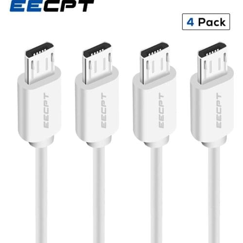 EECPT 4 Pack Micro USB Cable Fast Charging Microusb Charger Cable for Xiaomi Redmi 4 Note 5 Pro Samsung Android Phone Wire Cord